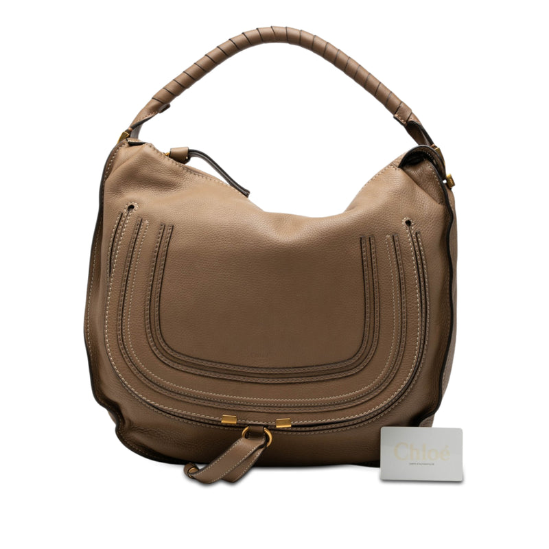 Large Pebbled Calfskin Marcie Hobo - Image 8