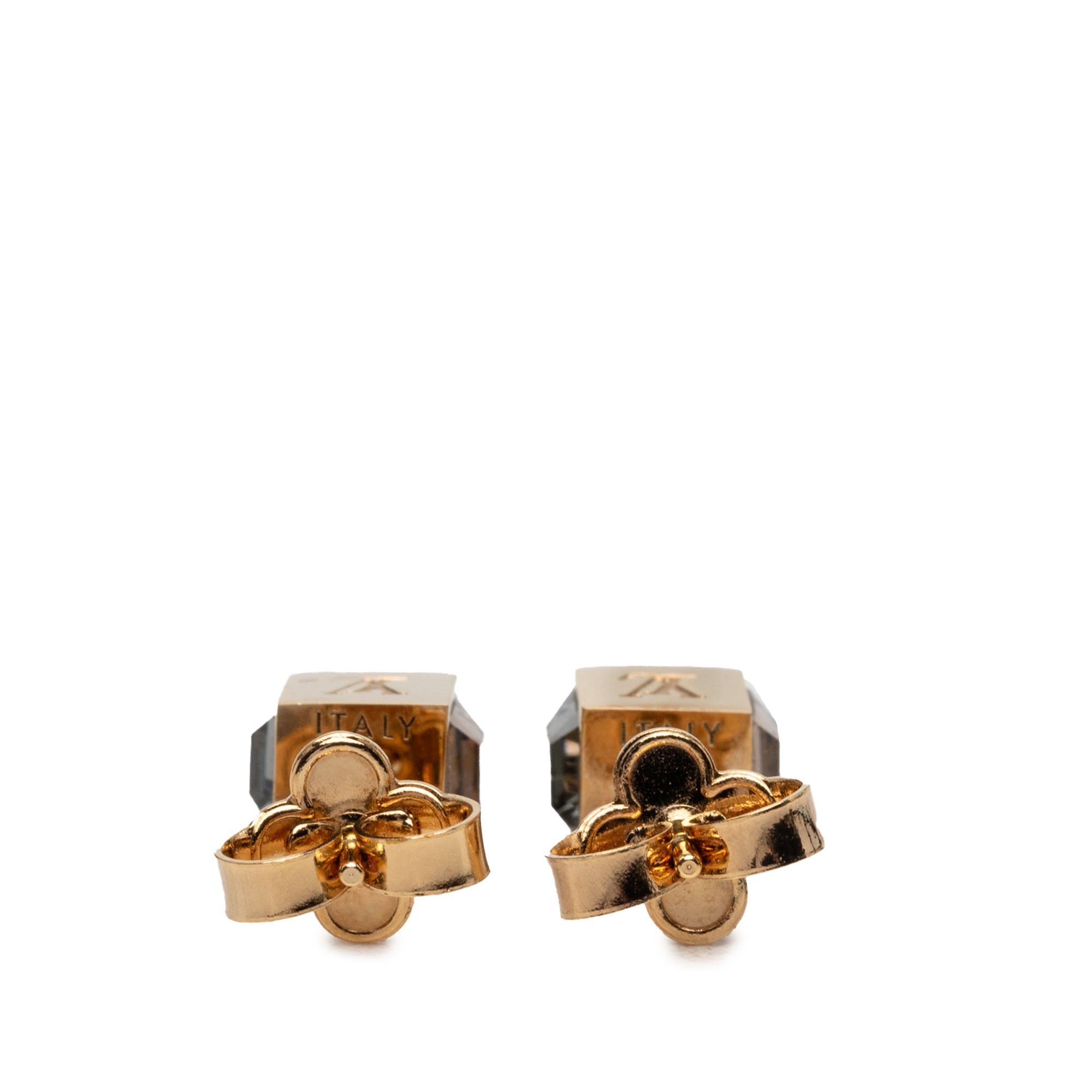 Gold Plated Strass Gamble Push Back Earrings - Image 2