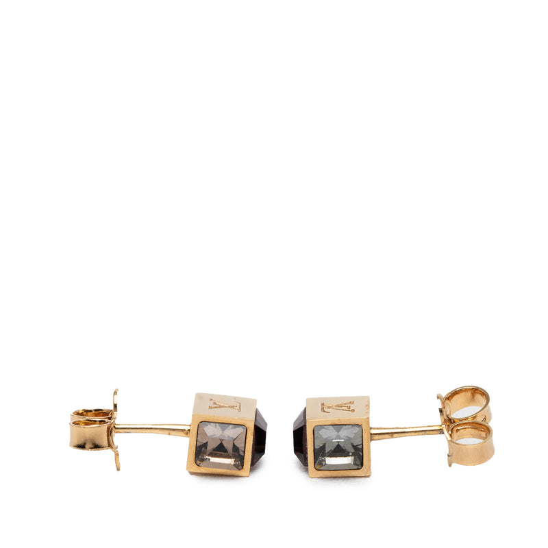 Gold Plated Strass Gamble Push Back Earrings - Image 3