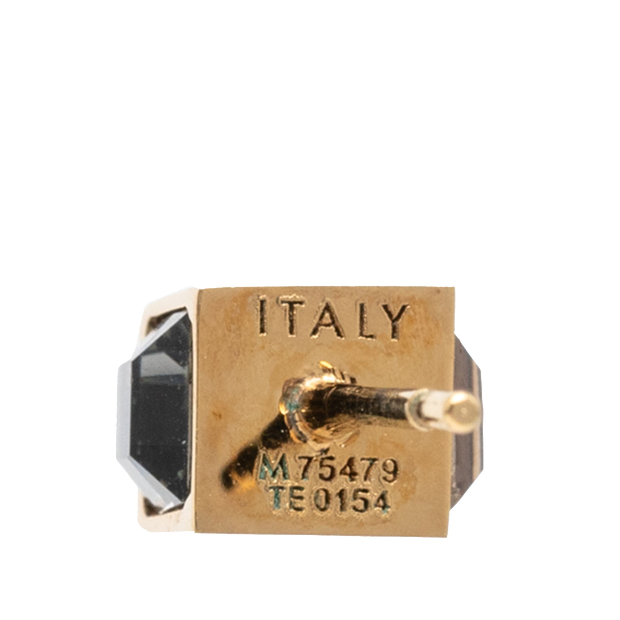 Gold Plated Strass Gamble Push Back Earrings - Image 9