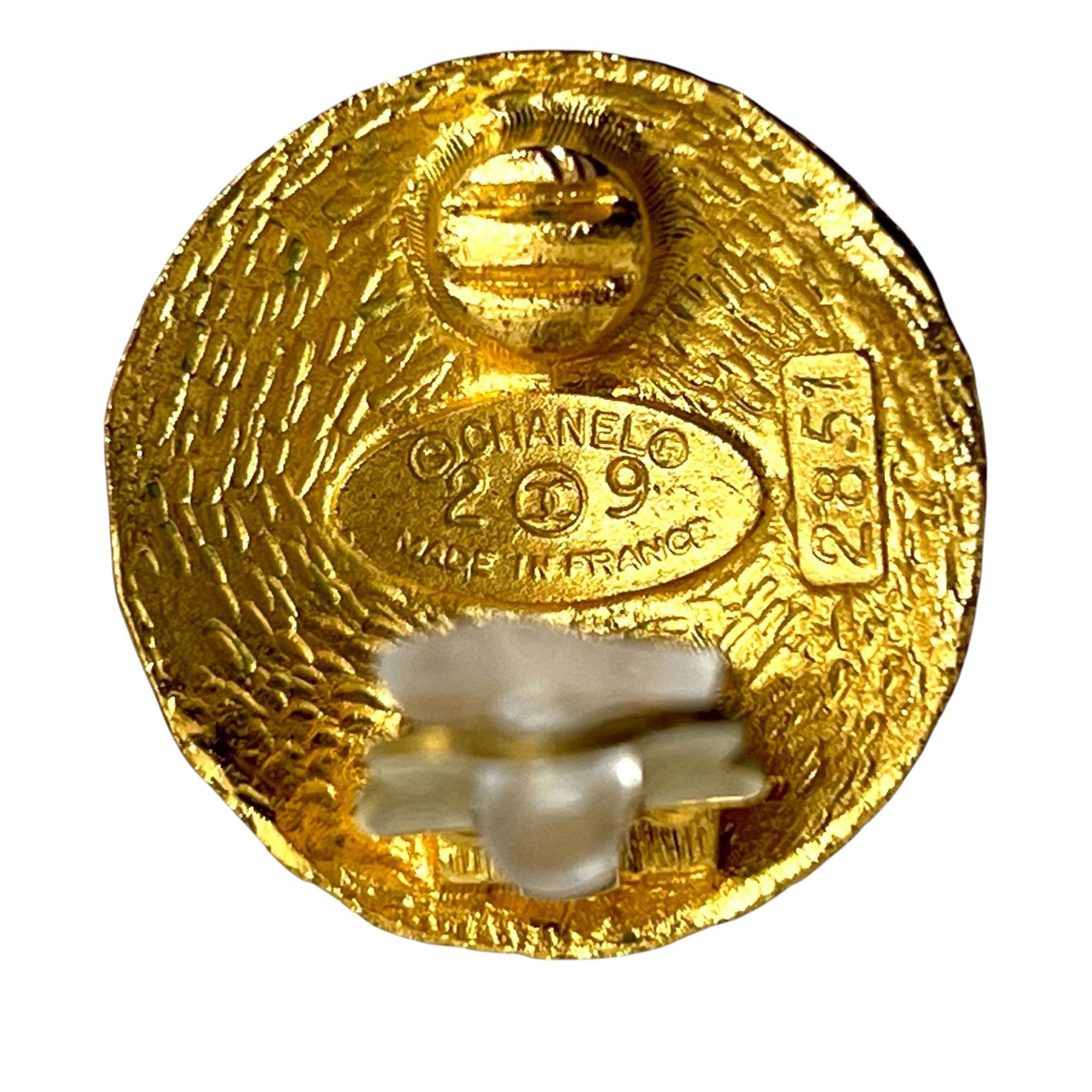 CC Gold Plated Round Clip On Earrings - Image 5