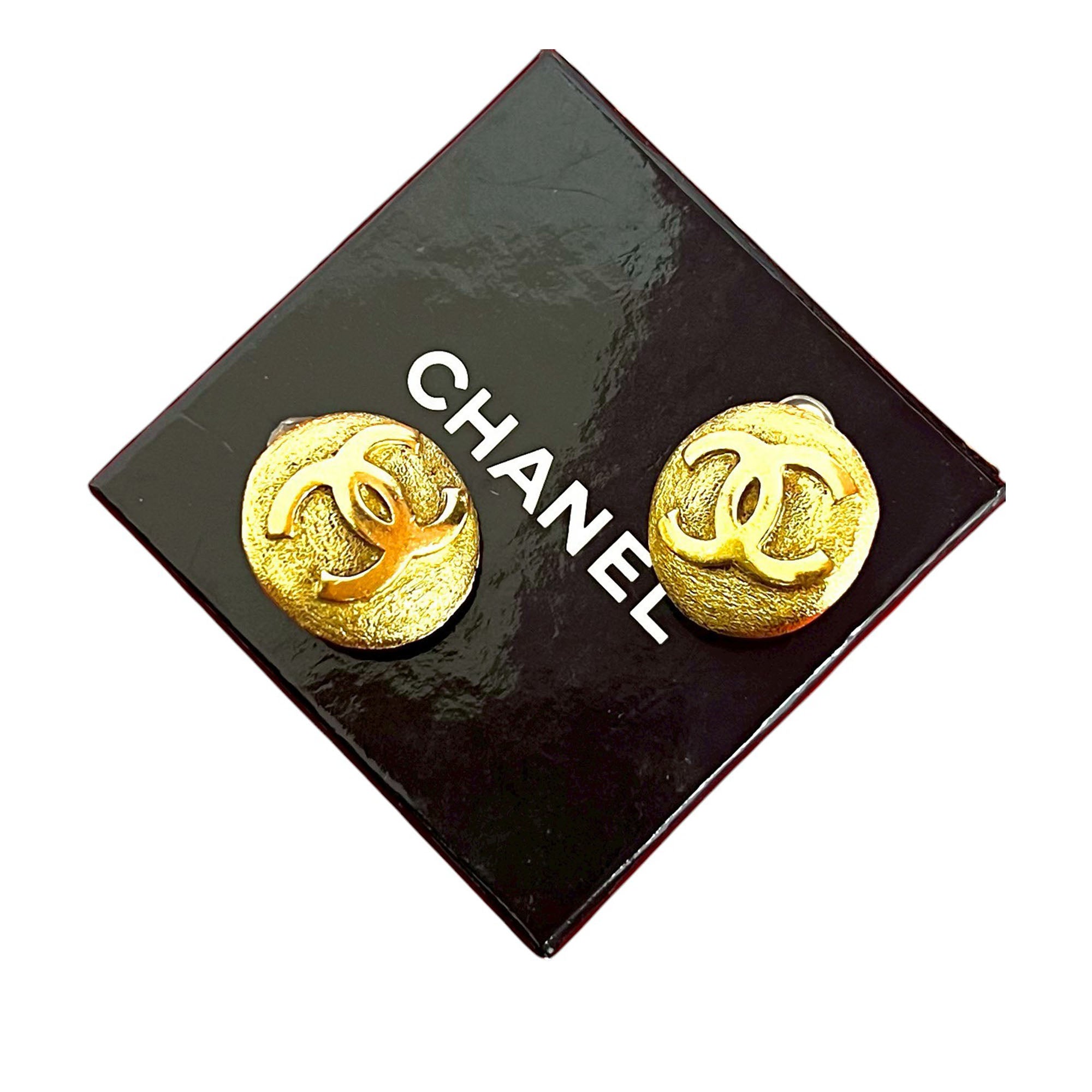 CC Gold Plated Round Clip On Earrings - Image 7