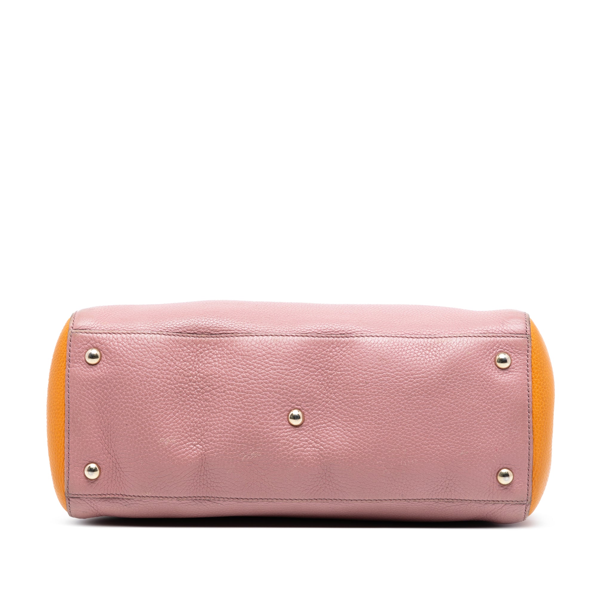 Medium Bicolor Calfskin Bamboo Shopper Satchel - Image 3