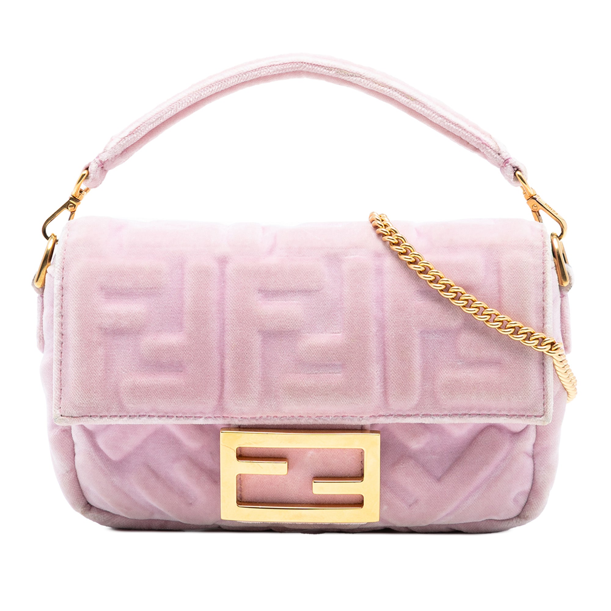 Mini Zucca Embossed Velvet Baguette Satchel - Image 1