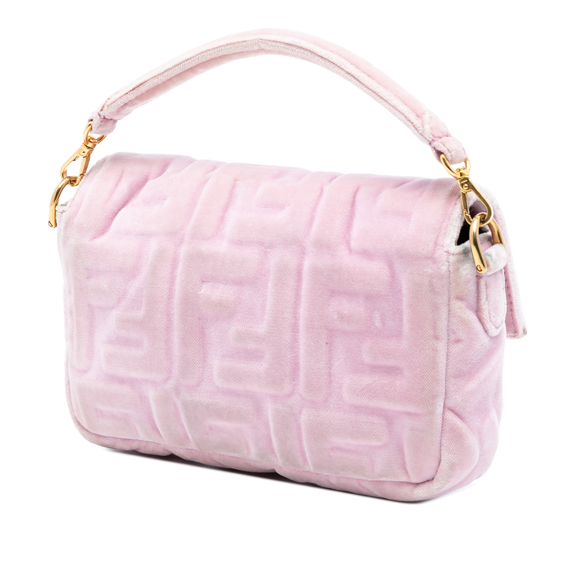 Mini Zucca Embossed Velvet Baguette Satchel - Image 2