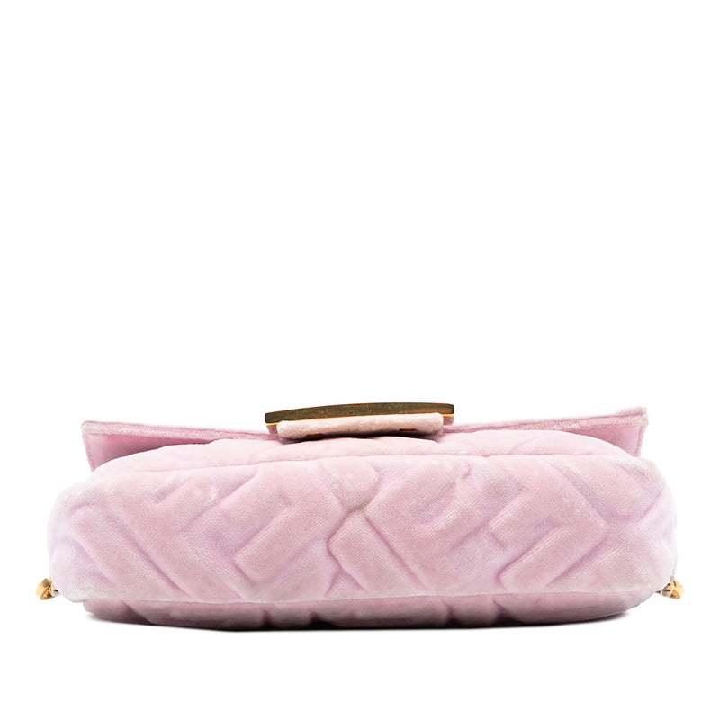 Mini Zucca Embossed Velvet Baguette Satchel - Image 3