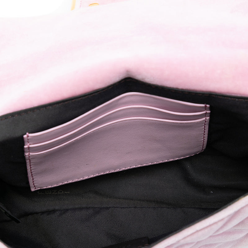 Mini Zucca Embossed Velvet Baguette Satchel - Image 4