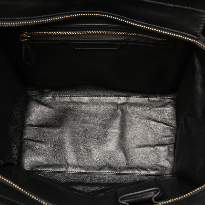 Mini Bicolor Canvas and Leather Luggage Tote - Image 4
