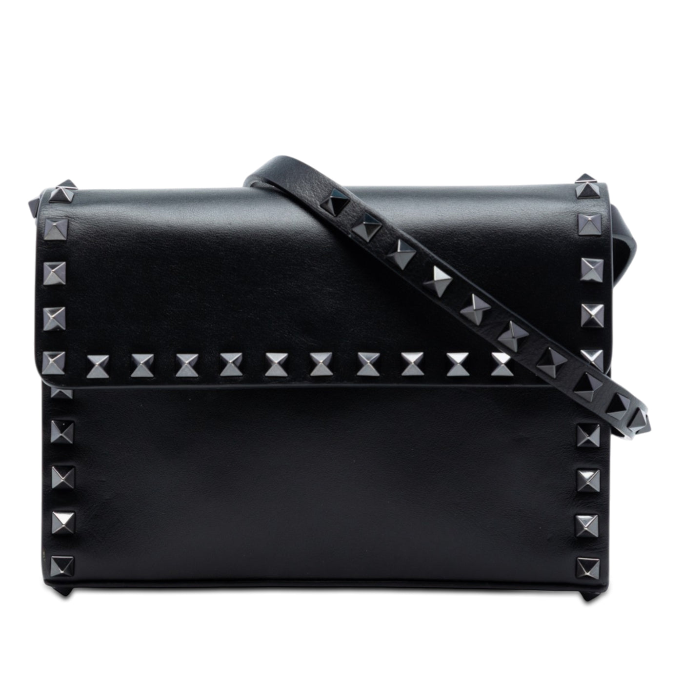 Small Vitello Monochrome Rockstud Flap Crossbody - Image 1