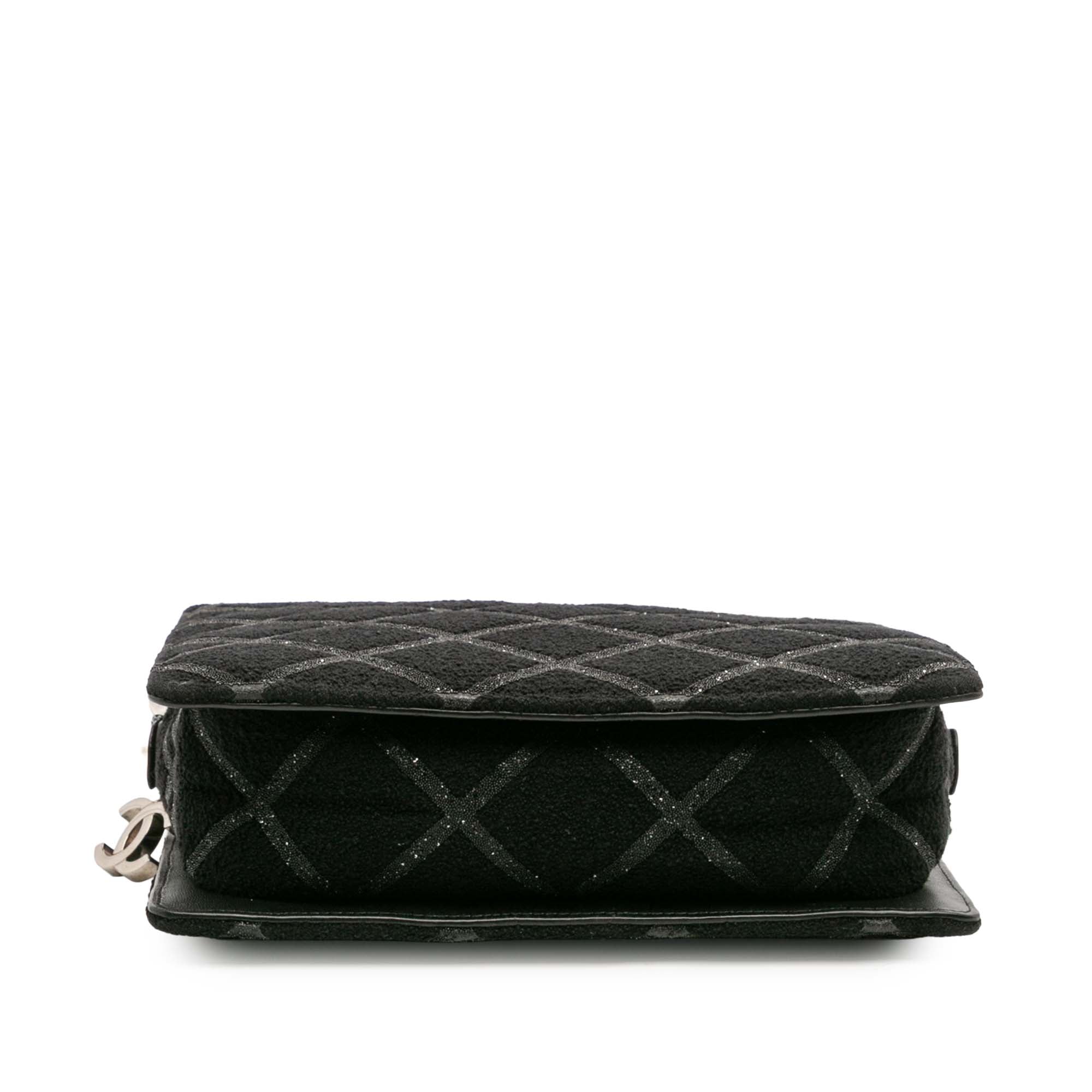 Tweed and Resin Zipped Chain Shopping Bag - Image 3