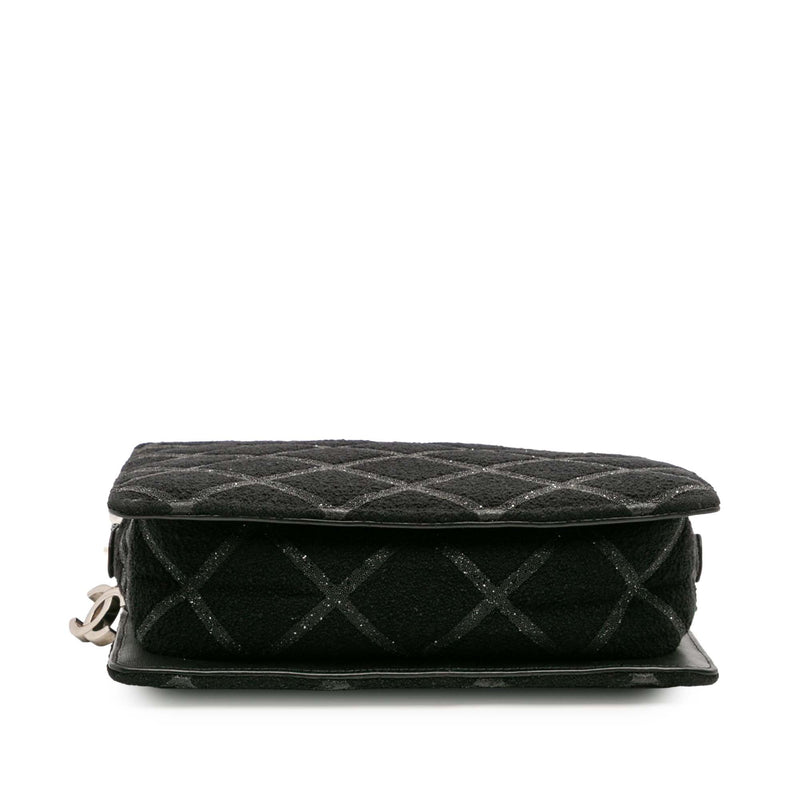 Tweed and Resin Zipped Chain Shopping Bag - Image 3