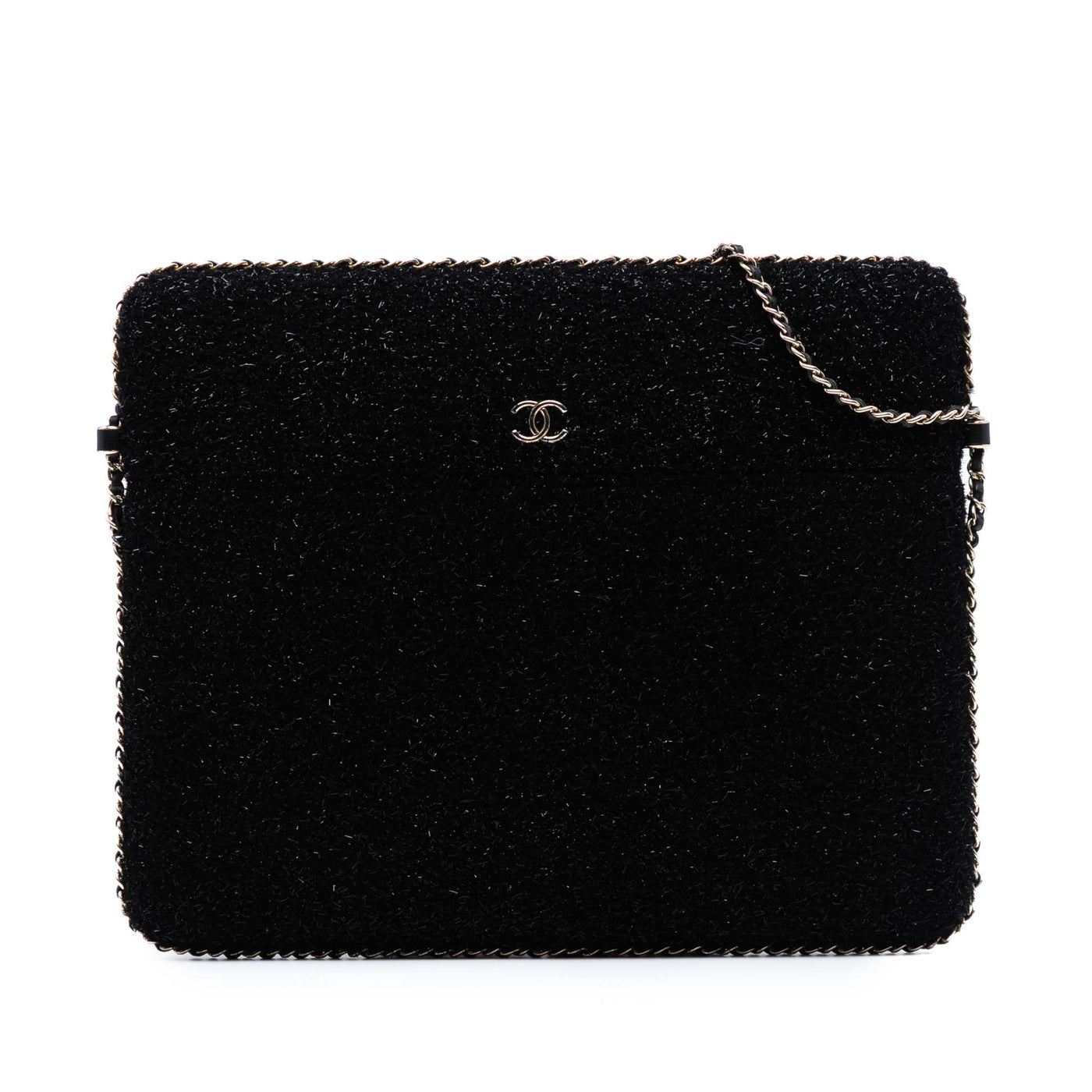 CC Tweed Chain Around Tablet Holder Crossbody - Image 1