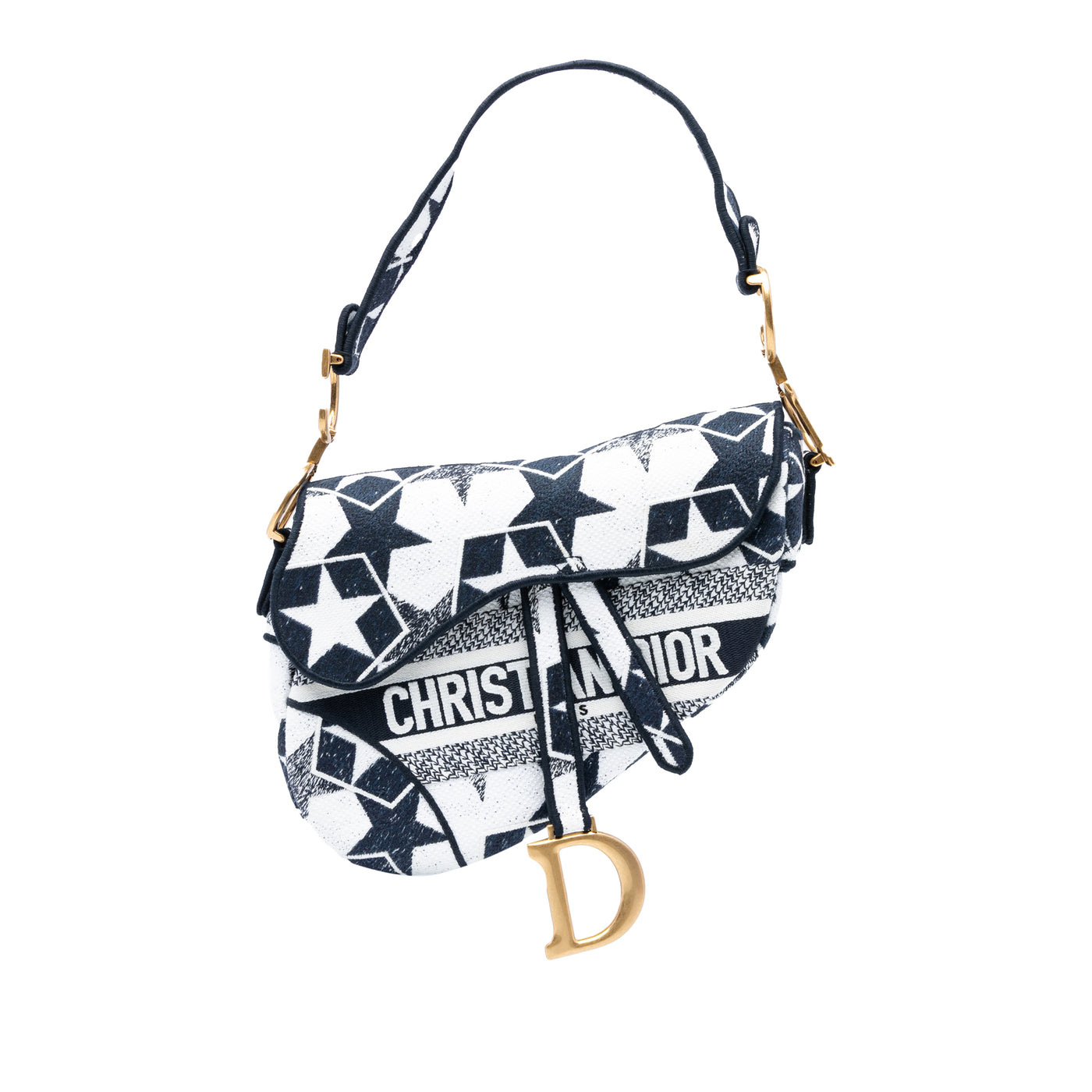 Embroidered Canvas Stars Saddle Bag - Image 1