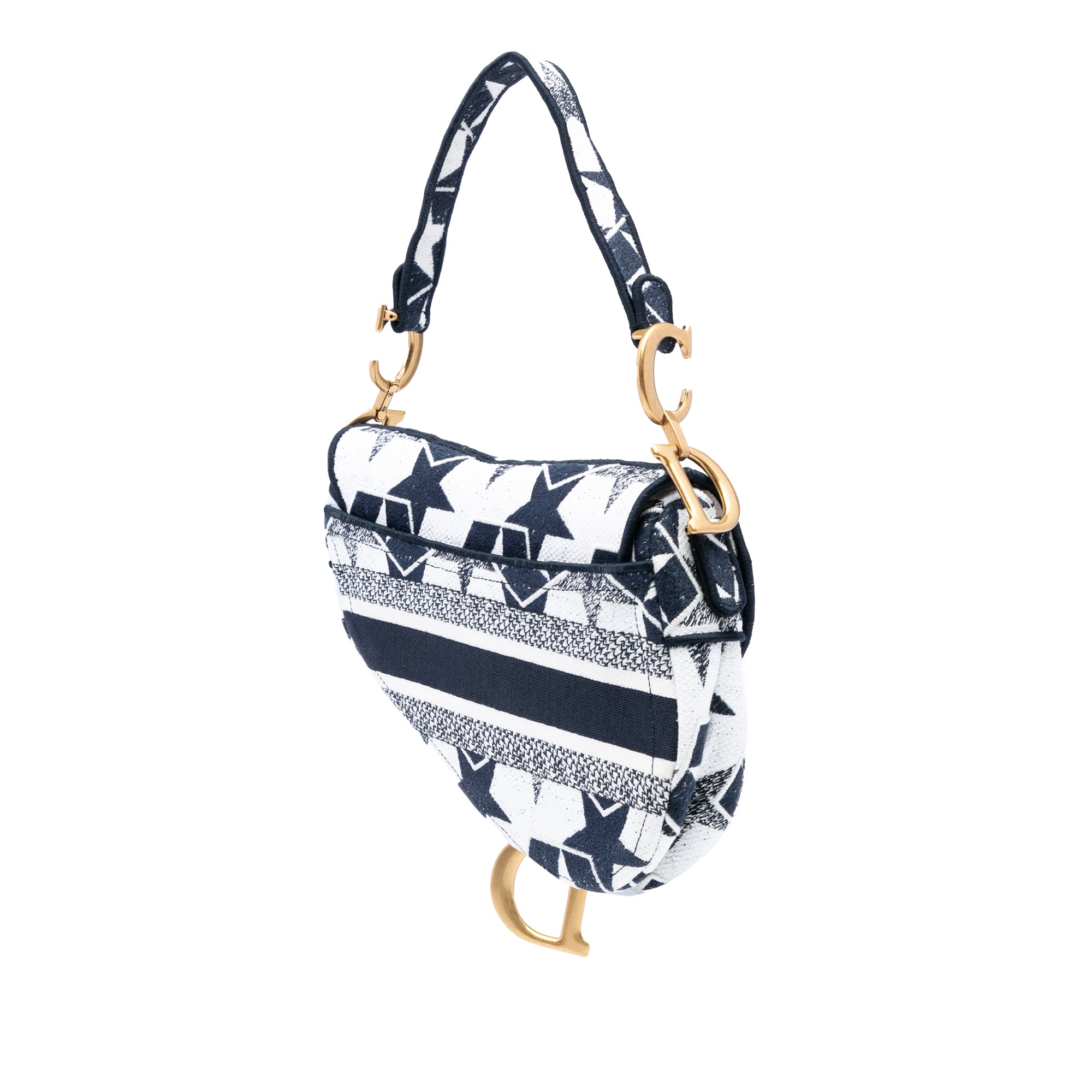 Embroidered Canvas Stars Saddle Bag - Image 2