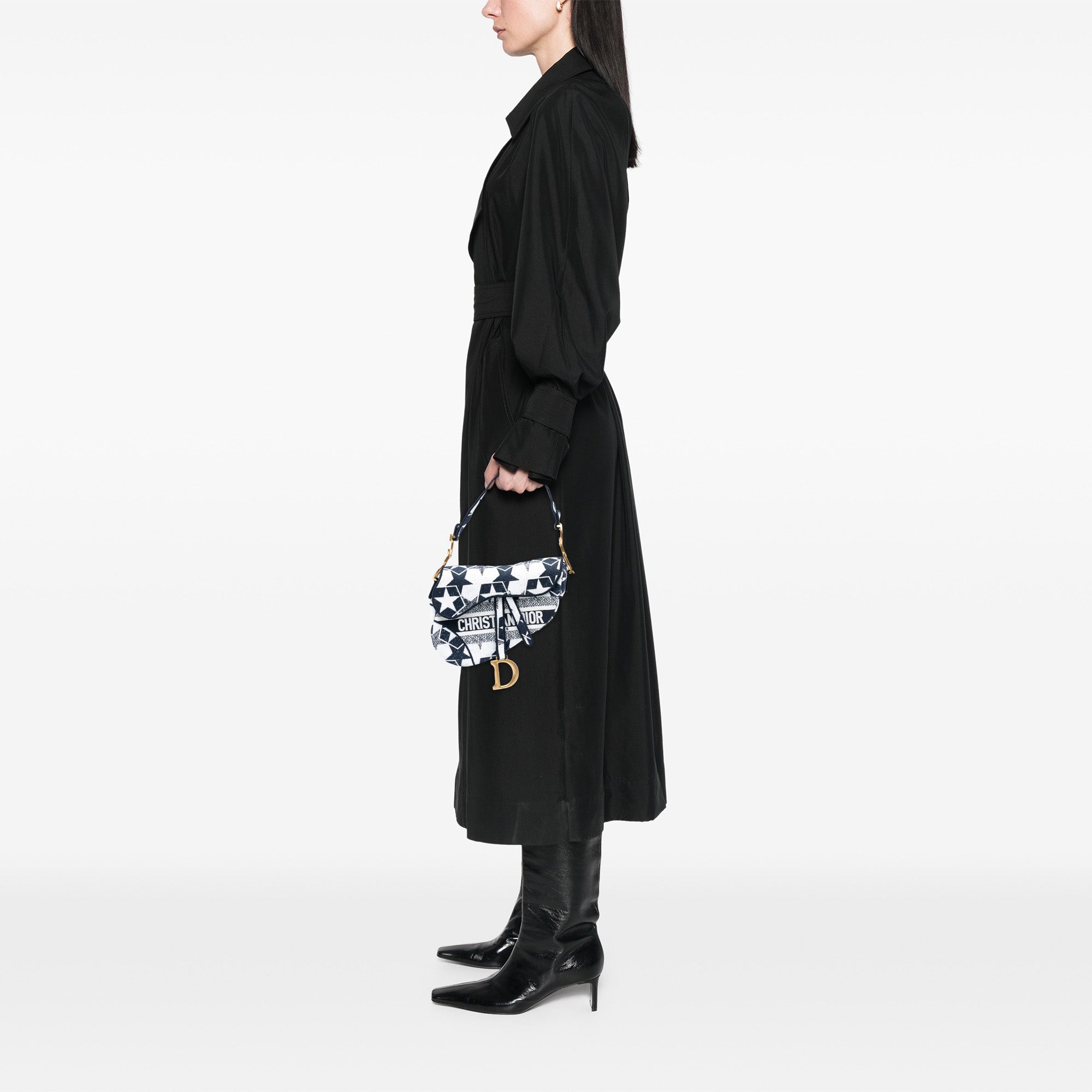 Embroidered Canvas Stars Saddle Bag - Image 7