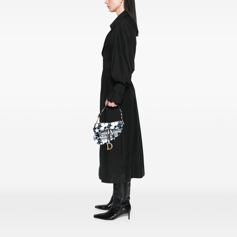 Embroidered Canvas Stars Saddle Bag - Image 7