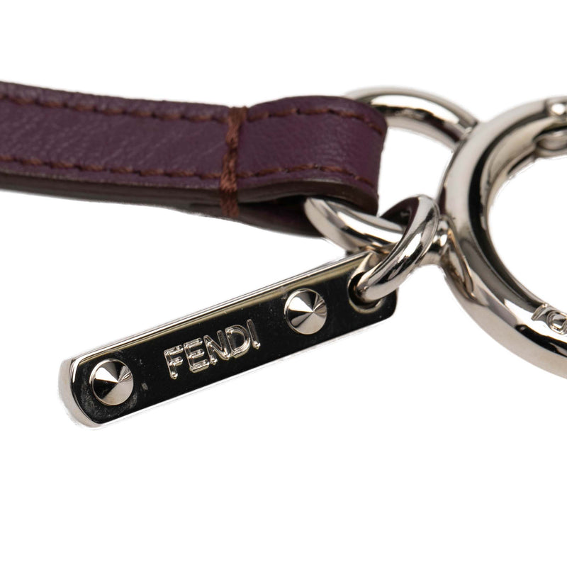Silver Plated and Calfskin Compact Mirror Bag Charm - Image 3