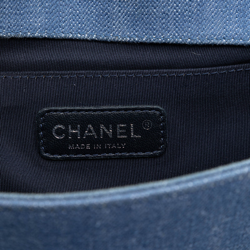 Old Medium Chevron Denim Boy Flap - Image 5