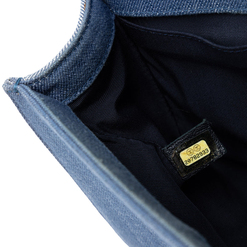 Old Medium Chevron Denim Boy Flap - Image 6