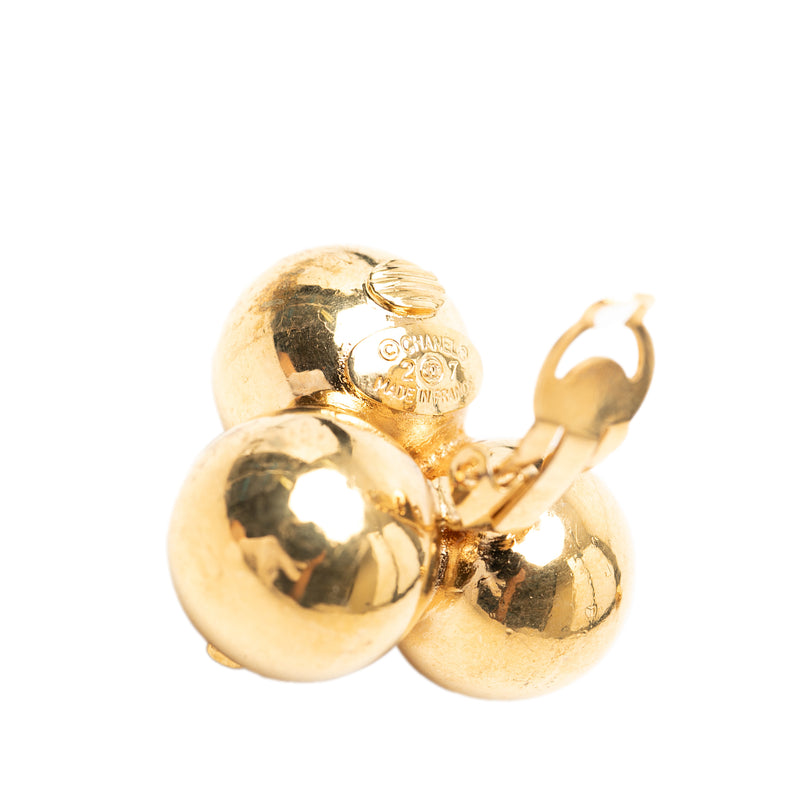CC Gold Plated Spheres Clip On Earrings - Image 3