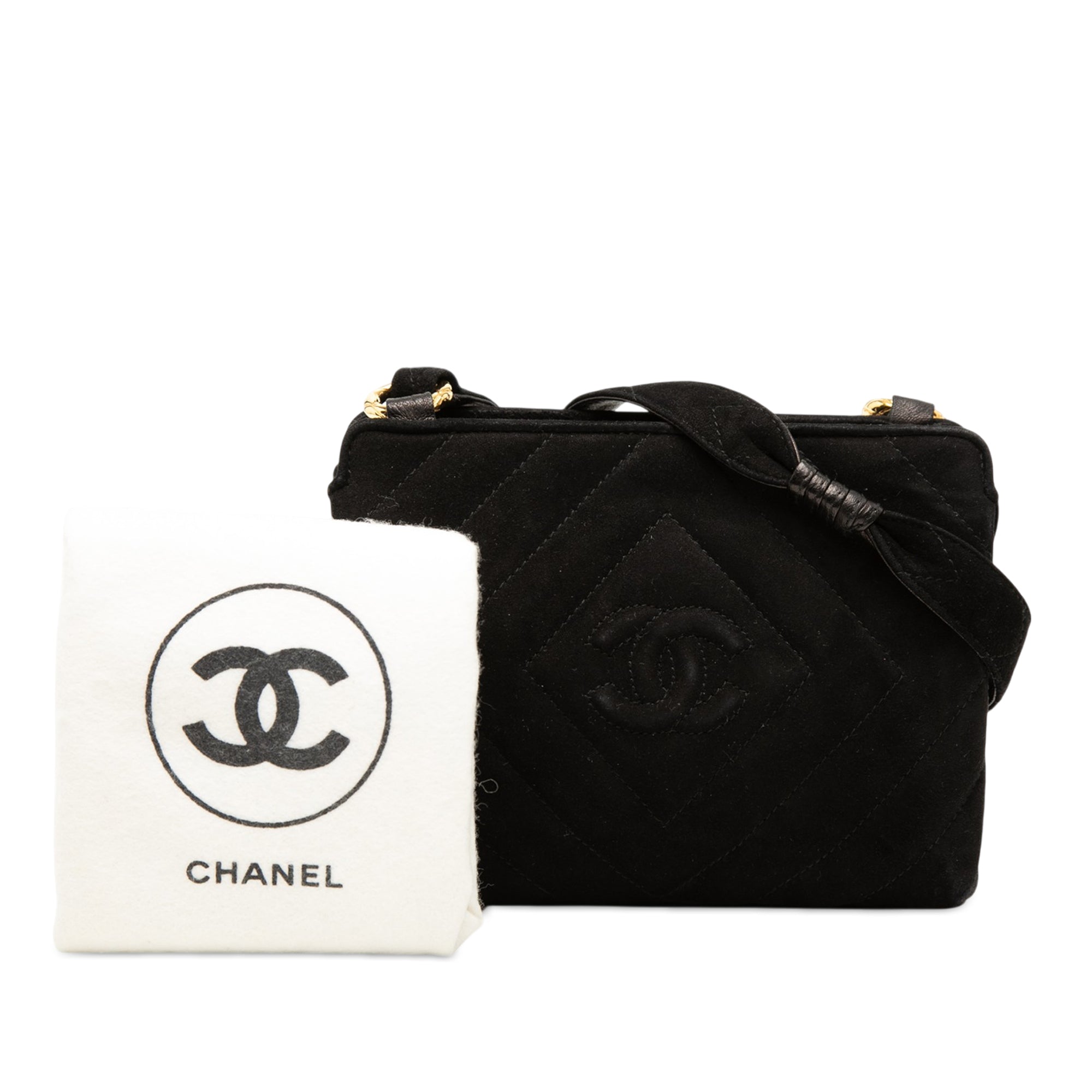 CC Diamond Quilted Suede Crossbody - Image 8