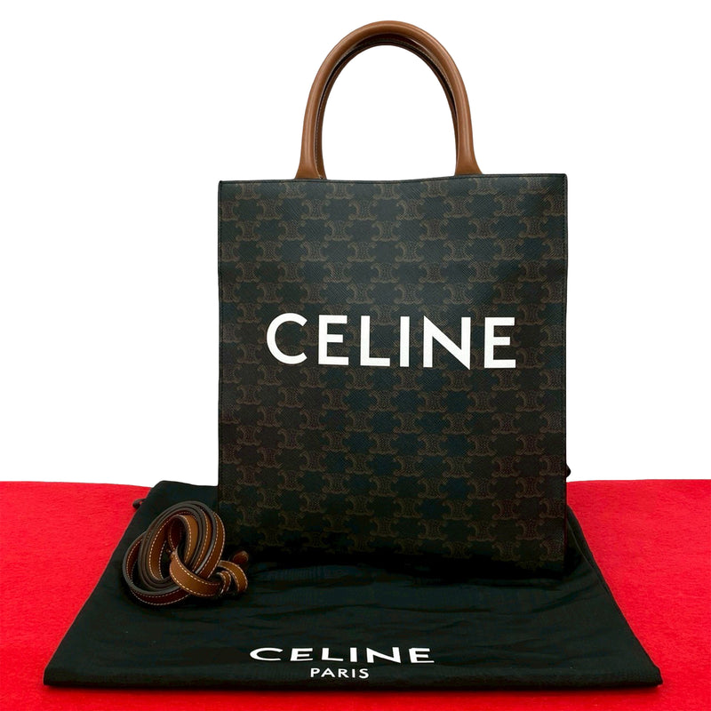 Small Triomphe Coated Canvas Vertical Cabas Tote - Image 10