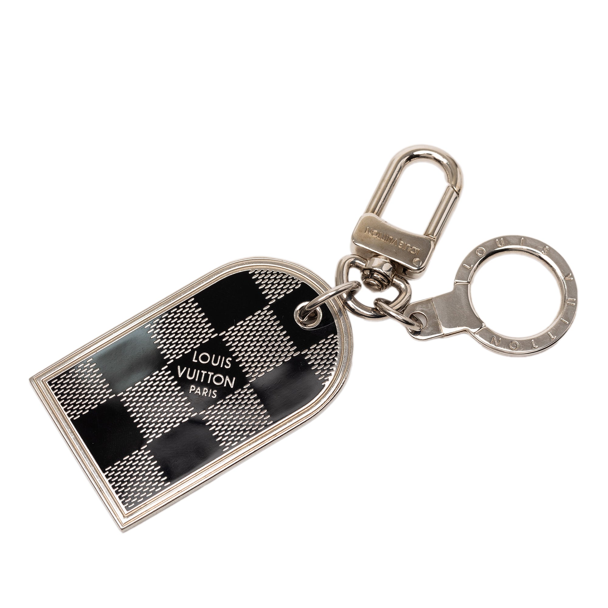 Brass Damier Porte Cles Address Bag Charm and Key Holder - Image 1