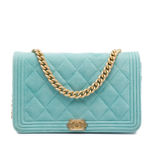 Quilted Velvet Boy Wallet On Chain - Image 1