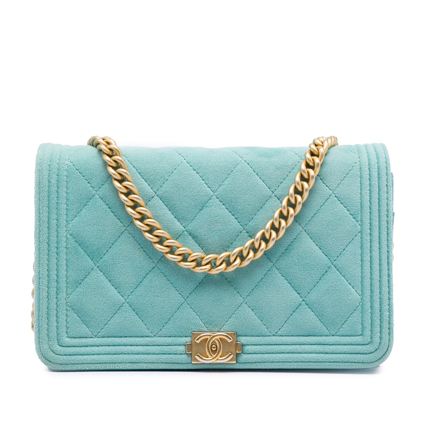 Quilted Velvet Boy Wallet On Chain - Image 1