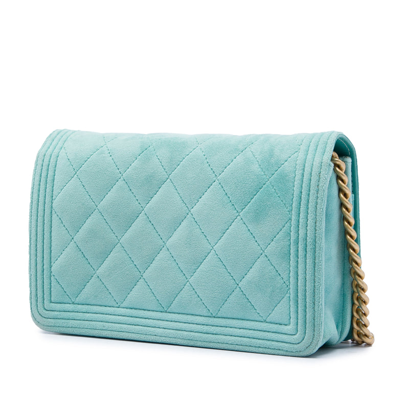 Quilted Velvet Boy Wallet On Chain - Image 2