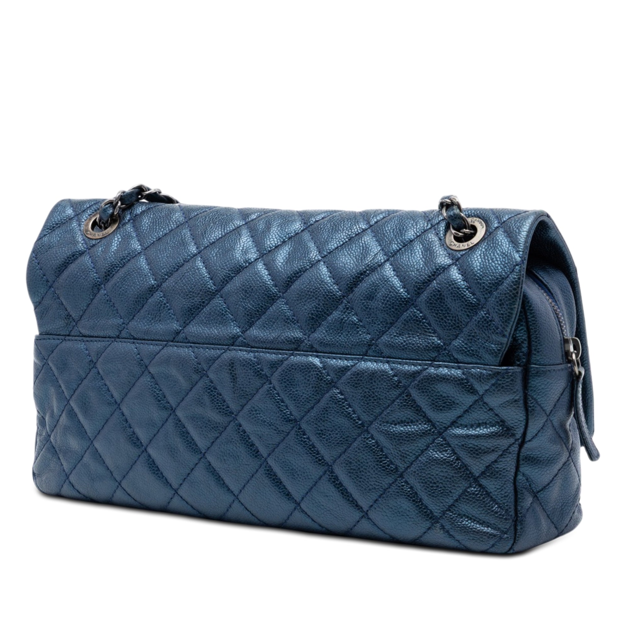 Jumbo Quilted Iridescent Caviar Easy Flap - Image 2