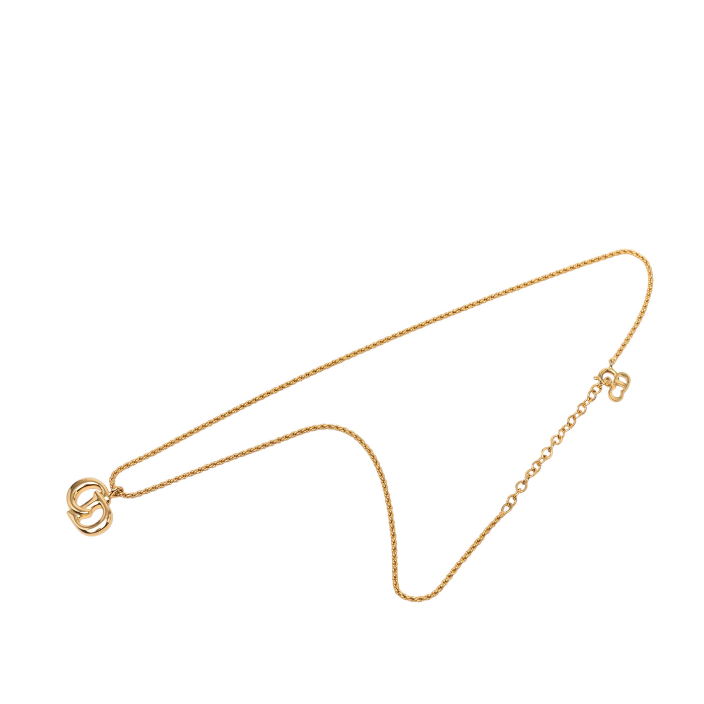 Gold Plated CD Logo Pendant Necklace - Image 1