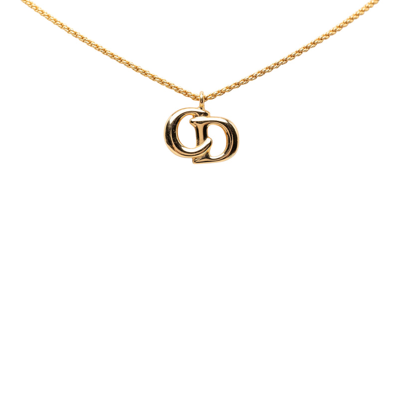 Gold Plated CD Logo Pendant Necklace - Image 2