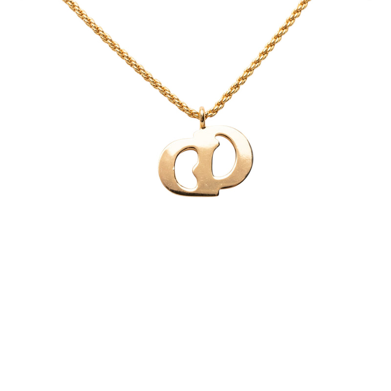 Gold Plated CD Logo Pendant Necklace - Image 3