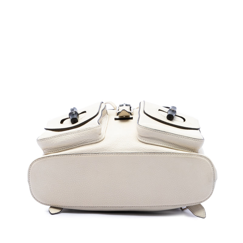 Grained Calfskin Bamboo Tassel Backpack - Image 3