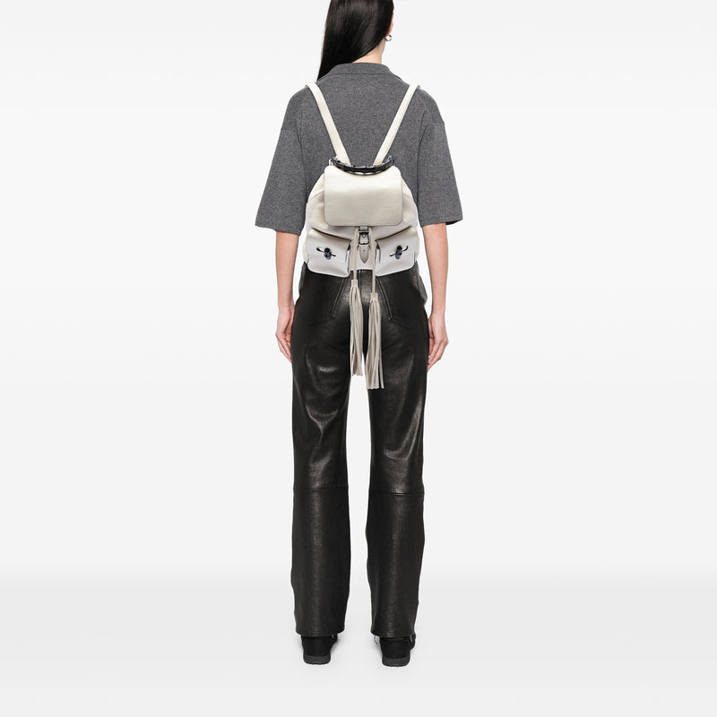 Grained Calfskin Bamboo Tassel Backpack - Image 6