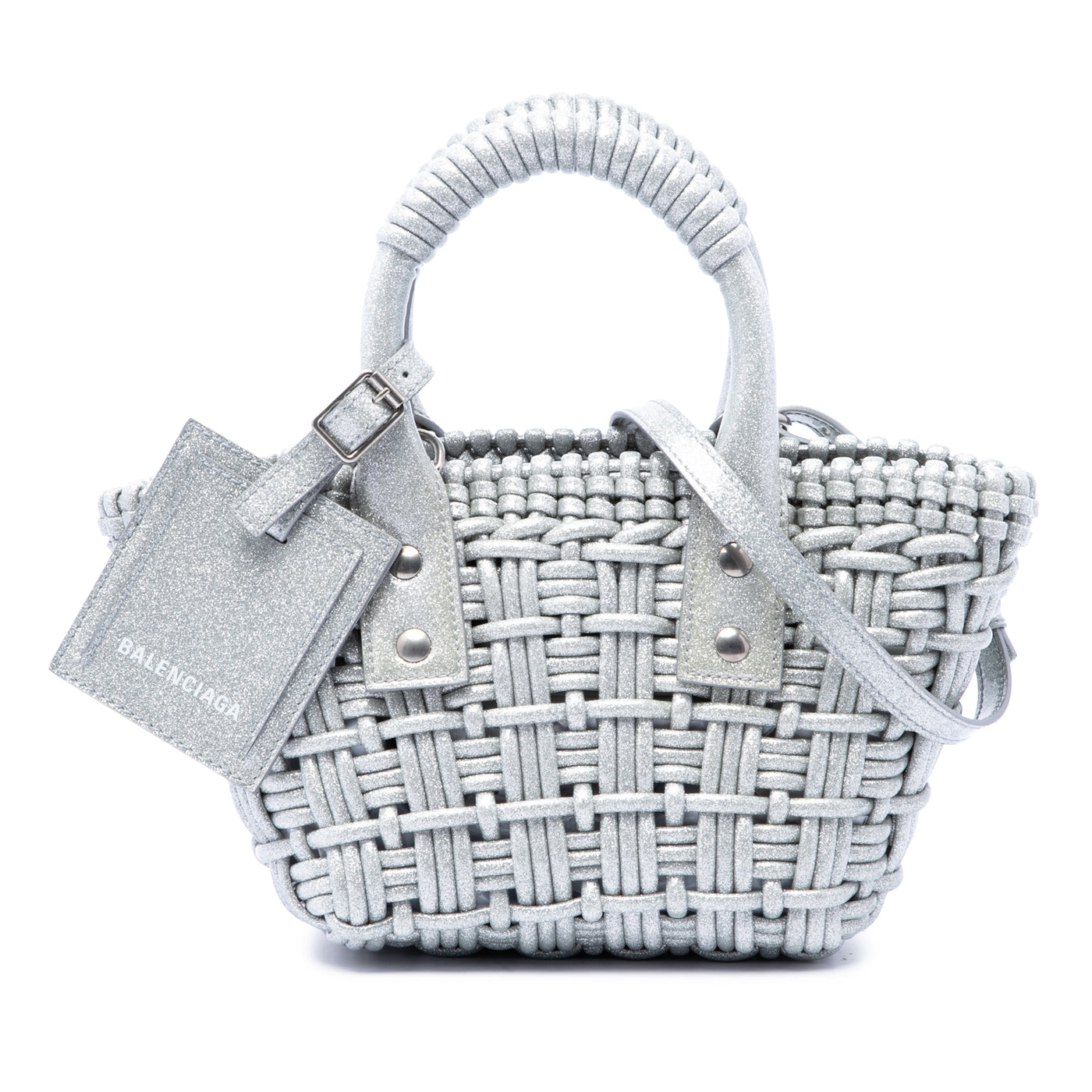 Metallic Faux Leather Bistro Basket Bag XXS - Image 1