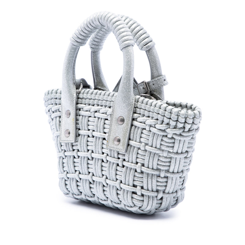 Metallic Faux Leather Bistro Basket Bag XXS - Image 2