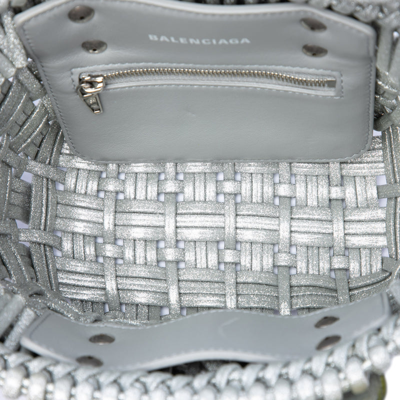 Metallic Faux Leather Bistro Basket Bag XXS - Image 4