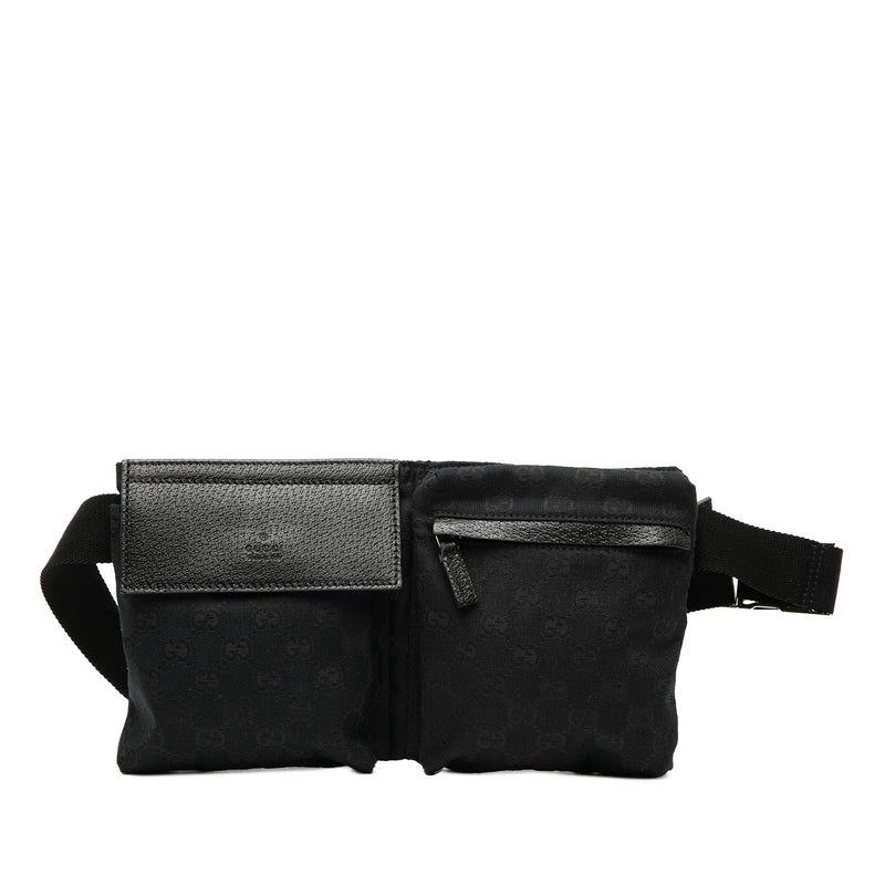 GG Canvas Double Pocket Belt Bag