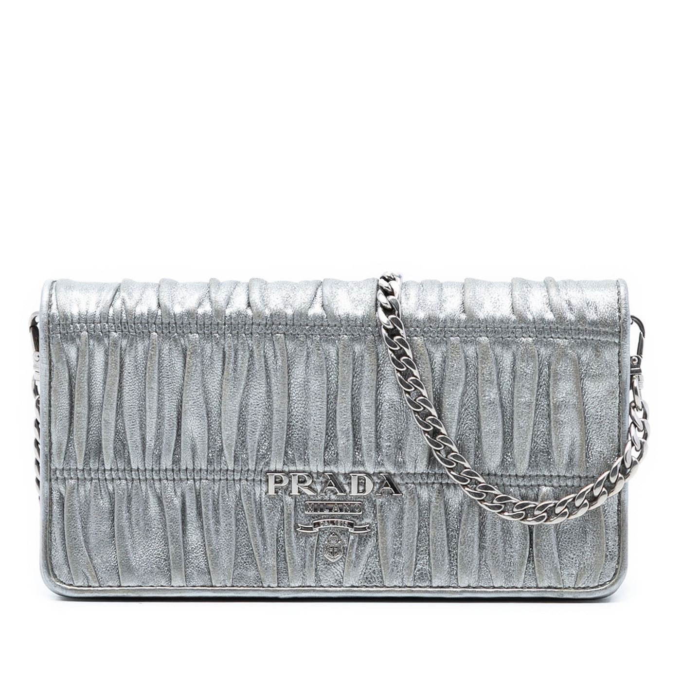 Metallic Nappa Gaufre Wallet On Chain - Image 1