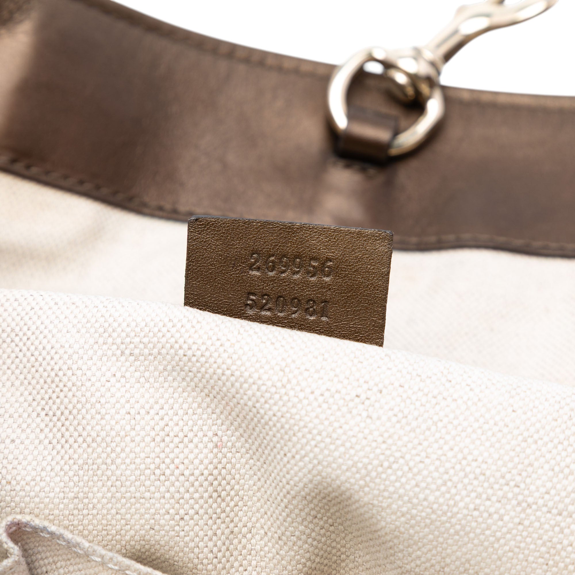 Metallic Guccissima Heart Bit Tote - Image 6