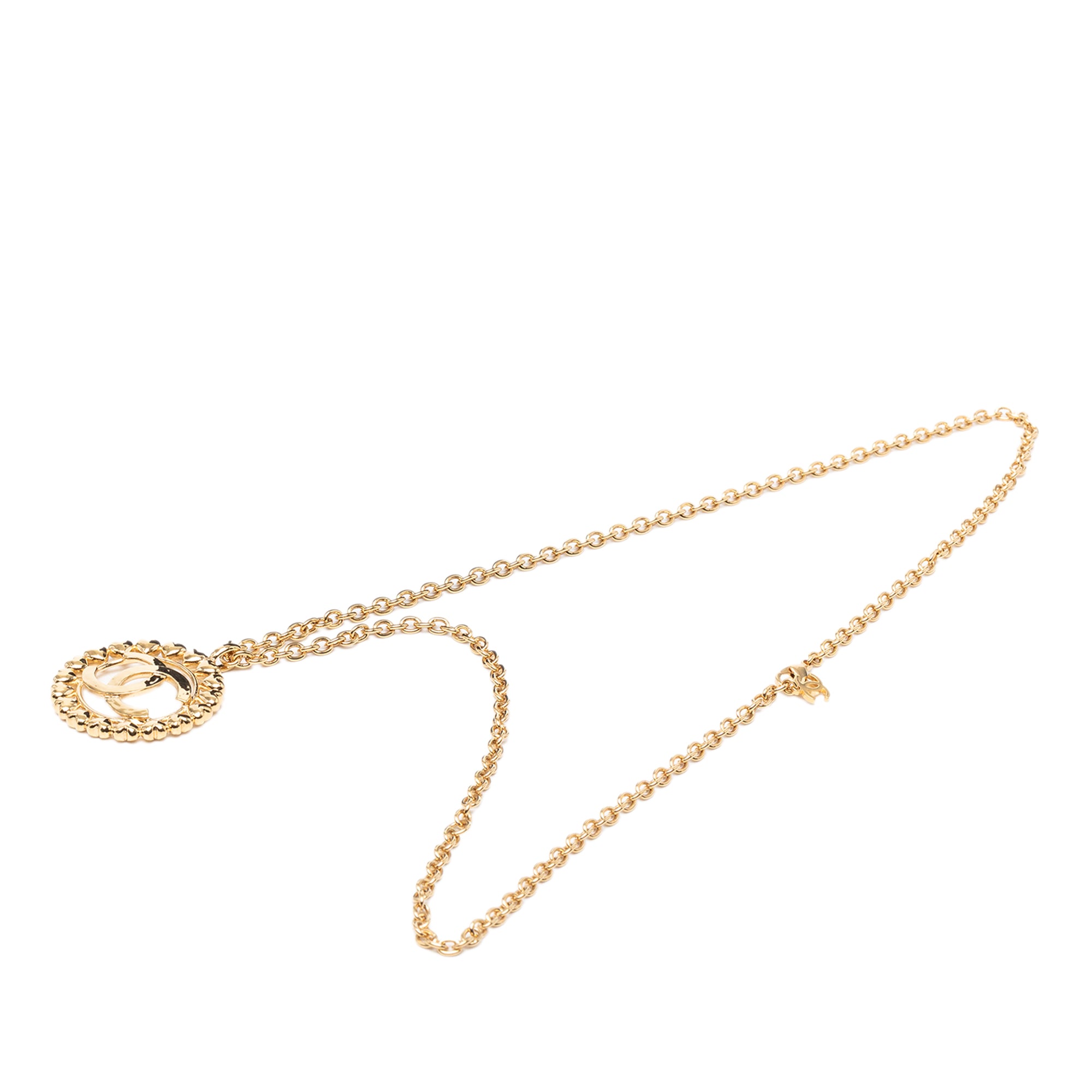 Gold Plated CC Medallion Heart Pendant Necklace - Image 1