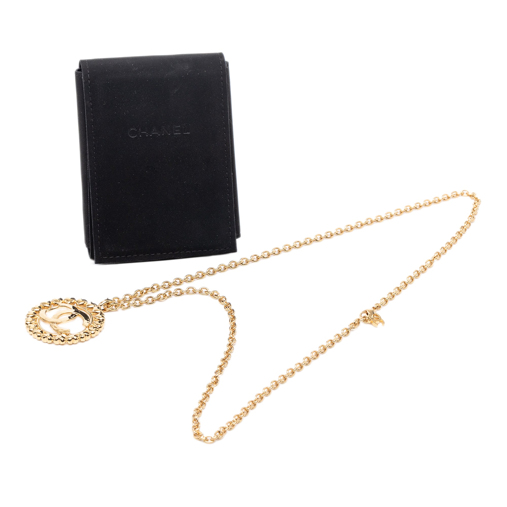 Gold Plated CC Medallion Heart Pendant Necklace - Image 6