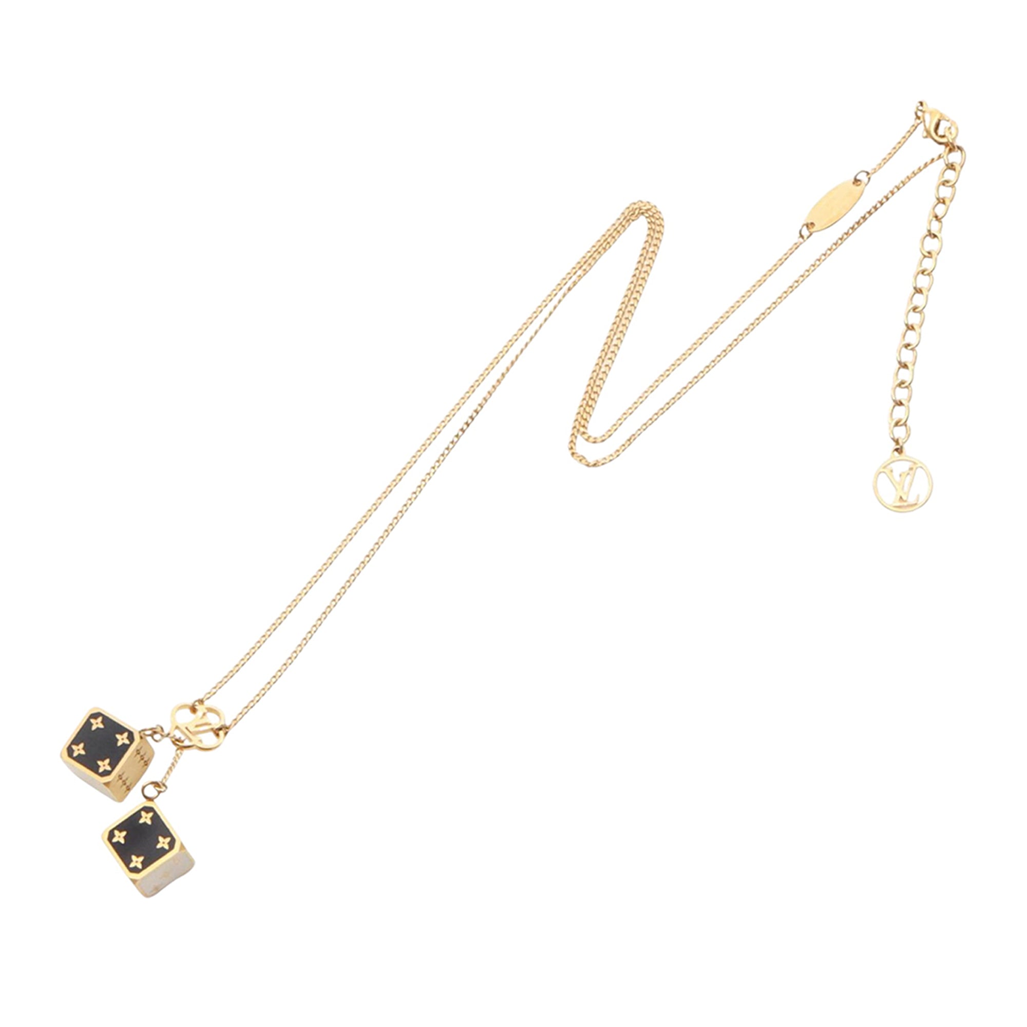 Gold Plated Game On Dice Pendant Necklace - Image 1