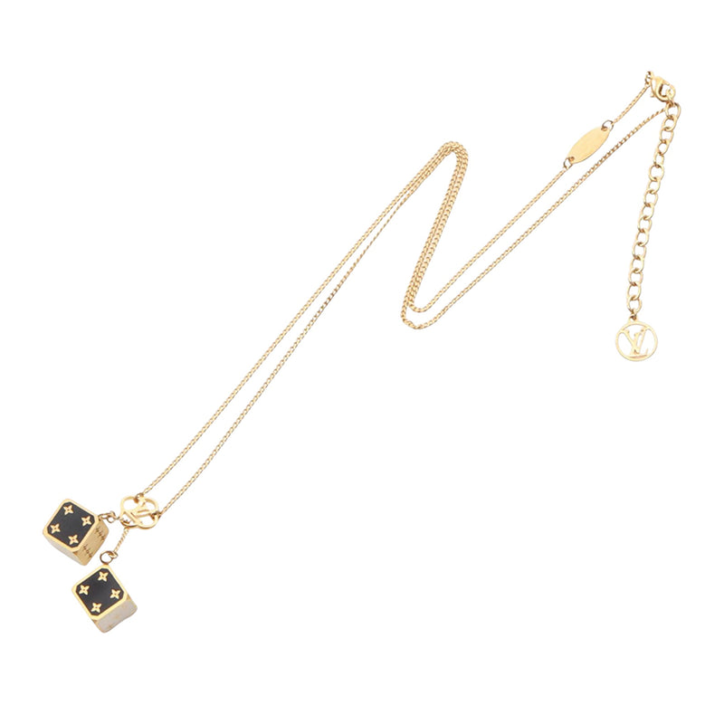 Gold Plated Game On Dice Pendant Necklace