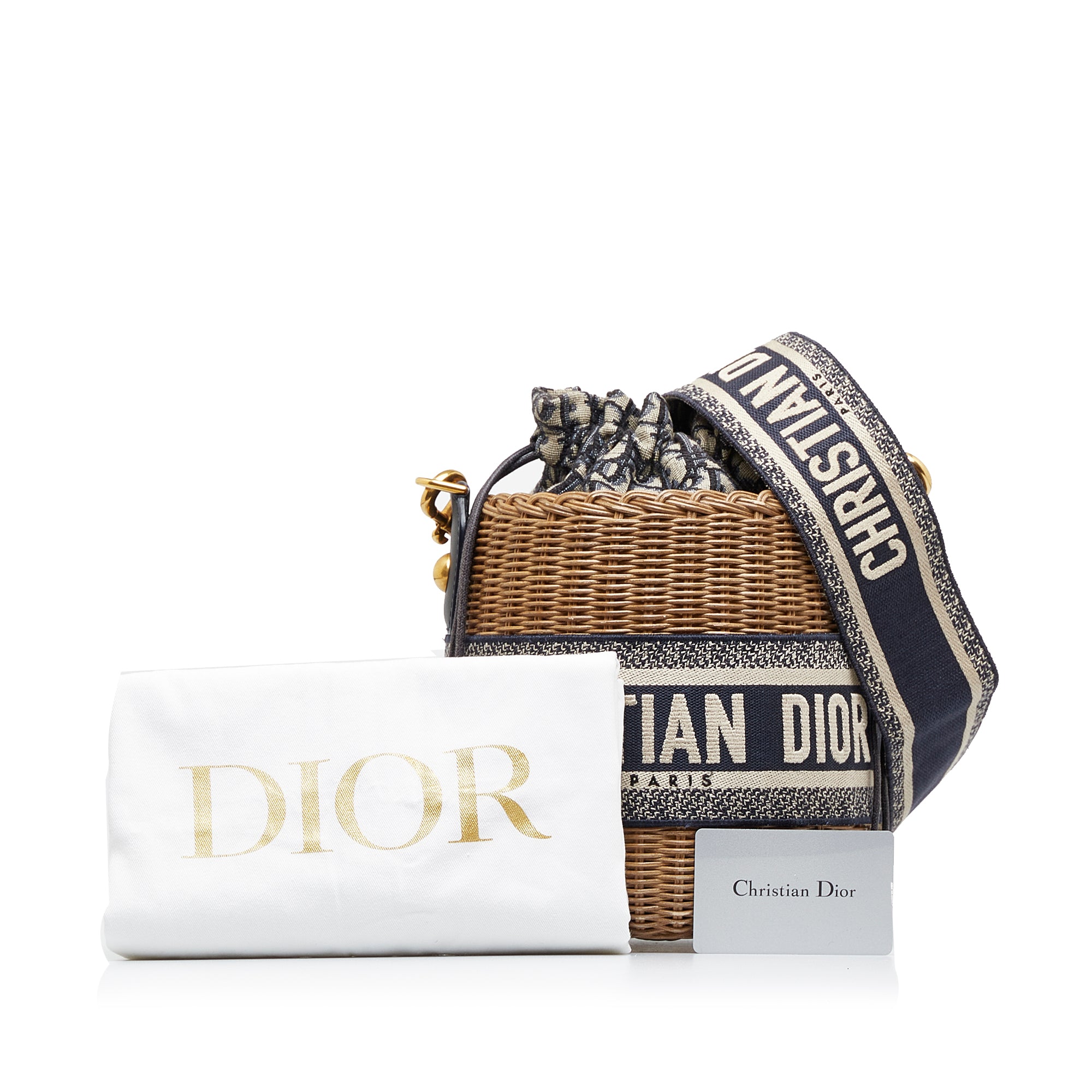 Oblique Wicker Bucket Bag - Image 12