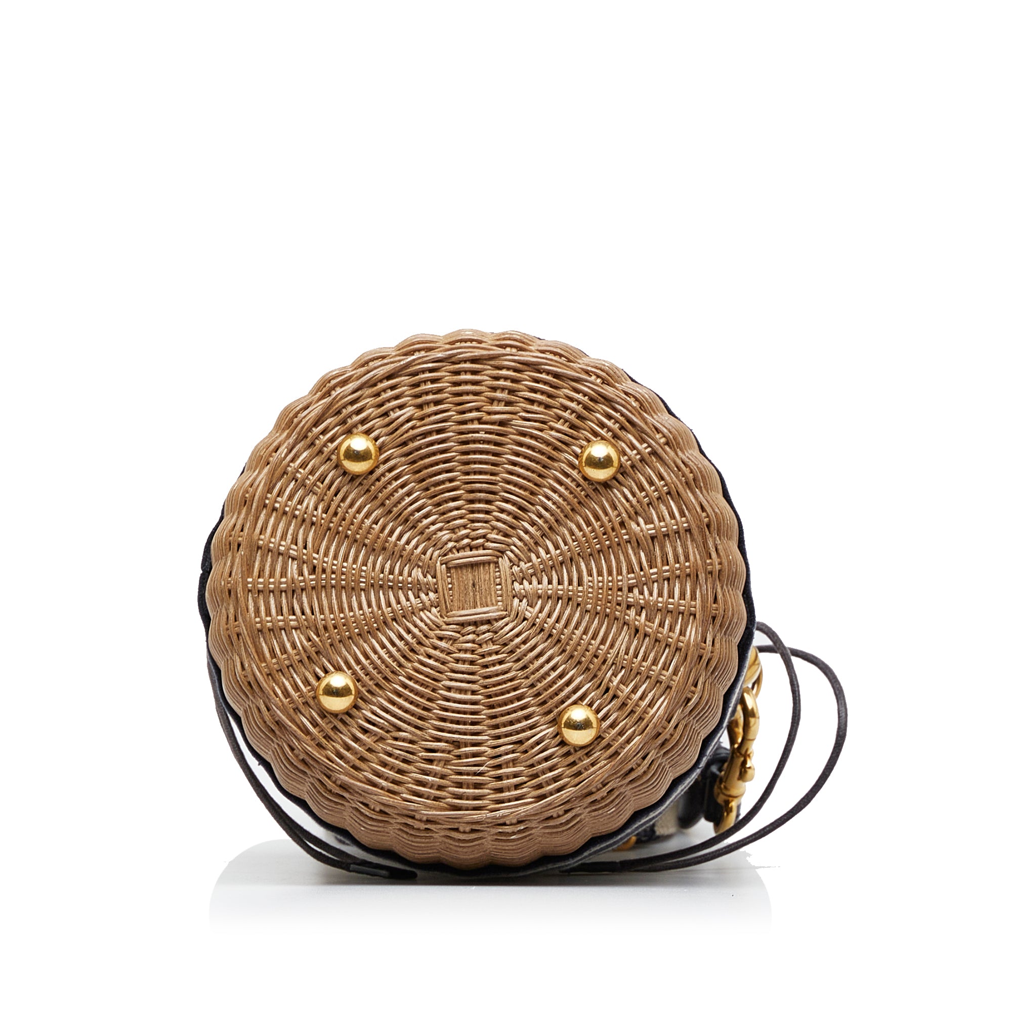 Oblique Wicker Bucket Bag - Image 4