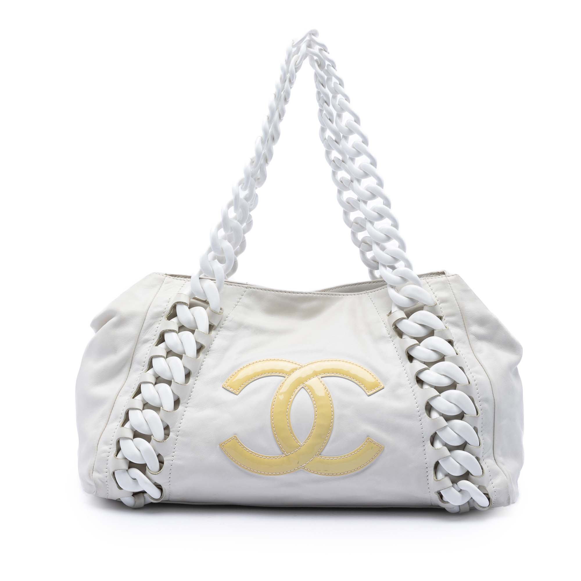 Calfskin Modern Chain Rhodoid East West Tote - Image 1