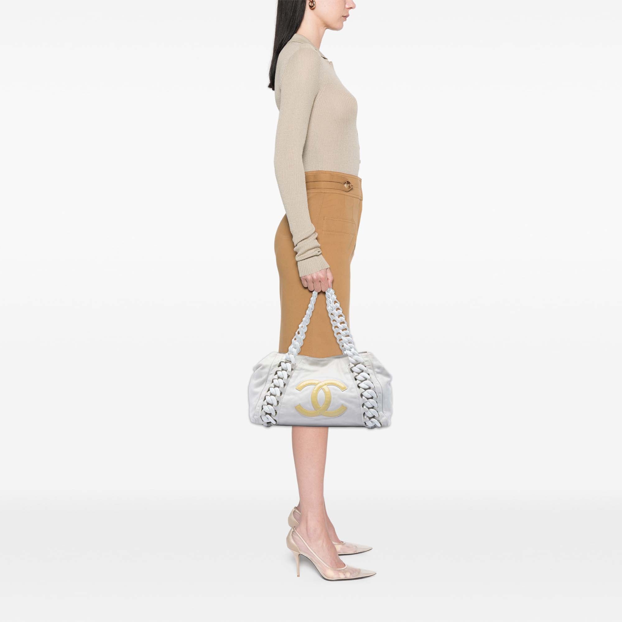 Calfskin Modern Chain Rhodoid East West Tote - Image 6